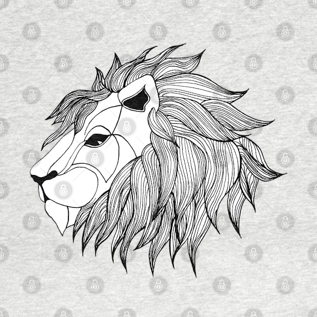 Geometric Lion Head by juliahealydesign